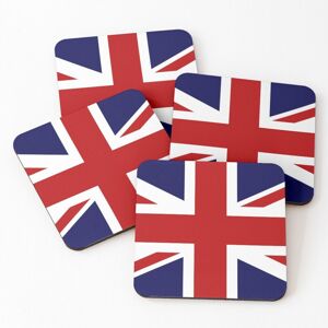 WHIBOS Leather Coasters Union Jack Flag of the UK Set of 4 / 4 x 4 inch WHIBOS Leather Coasters Union Jack Flag of the UK Set of 4 / 4 x 4 inch