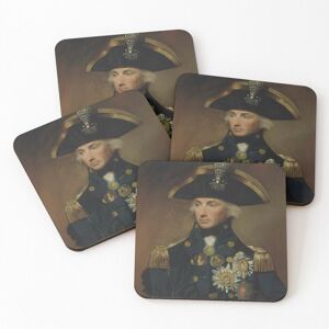 WHIBOS Admiral Horatio Nelson 4x4 inch Set of 4 Leather Coaster WHIBOS Admiral Horatio Nelson 4x4 inch Set of 4 Leather Coaster