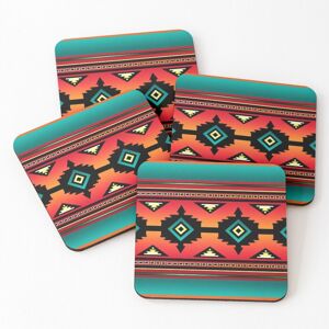 WHIBOS Leather Coasters Canyon Navajo Set of 4 / 4 x 4 inch WHIBOS Leather Coasters Canyon Navajo Set of 4 / 4 x 4 inch