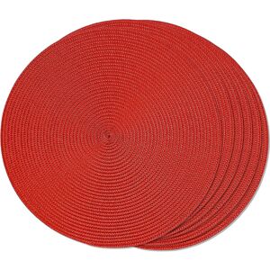 Unbranded Dining Table Set Of 6 Red Round Braided Placemats For Dining Tables Heat Resista Unbranded Dining Table Set Of 6 Red Round Braided Placemats For Dining Tables Heat Resista