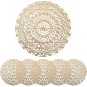Unbranded Round Placemats, Set Of 6 Placemats, Heat-insulating, Dirt-repellent Unbranded Round Placemats, Set Of 6 Placemats, Heat-insulating, Dirt-repellent