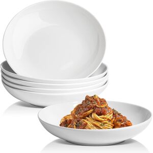 Glim & Glam (6pc set) Salad Pasta Bowls Serving Bowl Set White Porcelain Glim & Glam (6pc set) Salad Pasta Bowls Serving Bowl Set White Porcelain