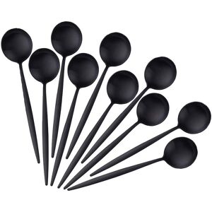 Unbranded Espresso Coffee Spoons 12 Cm/4.8 Inch Small Round Dessert Spoon Black Set Of 10 Unbranded Espresso Coffee Spoons 12 Cm/4.8 Inch Small Round Dessert Spoon Black Set Of 10