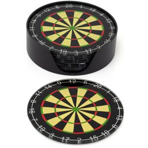 Carousel Set Of 6 Glass Dartboard Coasters With Holder Round Dart Board Drinks Coaster Carousel Set Of 6 Glass Dartboard Coasters With Holder Round Dart Board Drinks Coaster