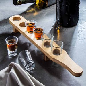 Unbranded Set of 6 40ml Shot Glasses with Wooden Serving Tray Paddle – Perfect for Parties Unbranded Set of 6 40ml Shot Glasses with Wooden Serving Tray Paddle – Perfect for Parties