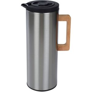URBN-CHEF Thermal Vacuum Jug Carafe Double Wall Insulated Stainless Steel Wooden Handle 1L URBN-CHEF Thermal Vacuum Jug Carafe Double Wall Insulated Stainless Steel Wooden Handle 1L