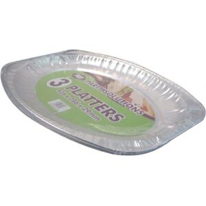 Unbranded Medium 3-Pack Disposable Foil Serving Platters for Parties, Catering & Events Unbranded Medium 3-Pack Disposable Foil Serving Platters for Parties, Catering & Events