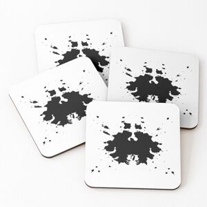 WHIBOS Leather Coasters Rorschach inkblot random symmetrical abstract ink Set of 4 / 4 WHIBOS Leather Coasters Rorschach inkblot random symmetrical abstract ink Set of 4 / 4