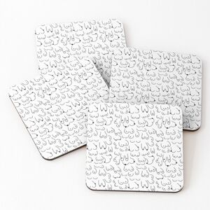 WHIBOS Leather Coasters Boobs cute linework line art illustration hand drawing of vario WHIBOS Leather Coasters Boobs cute linework line art illustration hand drawing of vario