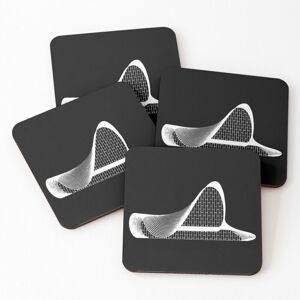 WHIBOS Leather Coasters Zaha Hadid - Heydar Aliyev Center - white outline Set of 4 / 4 WHIBOS Leather Coasters Zaha Hadid - Heydar Aliyev Center - white outline Set of 4 / 4