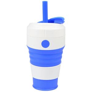 nobrand (blue) 450mL Silicone Collapsible Coffee Cup With Straw Leak-proof Lid For Trave nobrand (blue) 450mL Silicone Collapsible Coffee Cup With Straw Leak-proof Lid For Trave