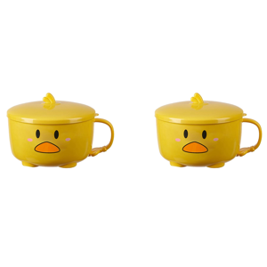 Exogio 2X Duck Ramen Noodles Bowl with Lid Cute Stainless Steel Kitchen Fruit Instant R Exogio 2X Duck Ramen Noodles Bowl with Lid Cute Stainless Steel Kitchen Fruit Instant R