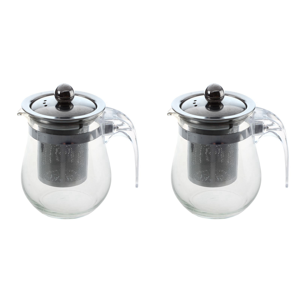 Exogio 2X 350ML Heat-Resistant Clear Glass Teapot Stainless Steel Infuser Flower Tea Po Exogio 2X 350ML Heat-Resistant Clear Glass Teapot Stainless Steel Infuser Flower Tea Po