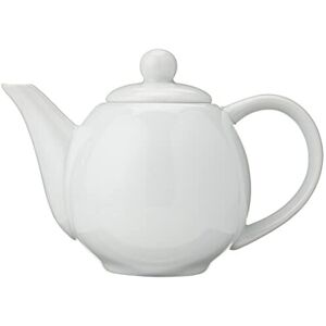 bar@drinkstuff Moonlight White Porcelain Teapot - 13oz (370ml), Small Ceramic Pot with Glossy F bar@drinkstuff Moonlight White Porcelain Teapot - 13oz (370ml), Small Ceramic Pot with Glossy F