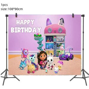 nobrand (1pcs background) Gabby Dollhouse Cat Disposable Party Cutlery Paper Plate Banne nobrand (1pcs background) Gabby Dollhouse Cat Disposable Party Cutlery Paper Plate Banne