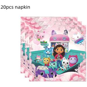 nobrand (20pcs napkin) Gabby Dollhouse Cat Disposable Party Cutlery Paper Plate Banner T nobrand (20pcs napkin) Gabby Dollhouse Cat Disposable Party Cutlery Paper Plate Banner T