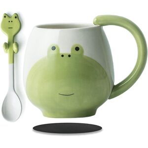 Unbranded Cute Frog Coffe Mug With Spoon 450ml Ceramic Funny 3d Animal Frog Mug Birthday G Unbranded Cute Frog Coffe Mug With Spoon 450ml Ceramic Funny 3d Animal Frog Mug Birthday G