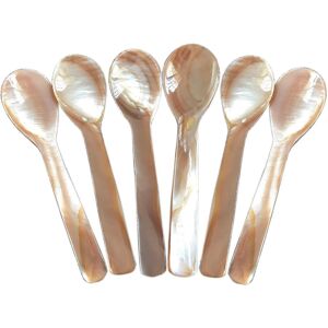 Unbranded Set Of 6 Mother-of-pearl 9 Cm X 2.3 Cm Mop Caviar Spoons With Round Handle For Unbranded Set Of 6 Mother-of-pearl 9 Cm X 2.3 Cm Mop Caviar Spoons With Round Handle For