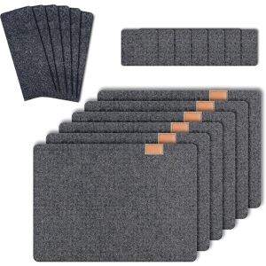 Unbranded 6 Set Of Washable Placemats Made Of Felt Anthracite Unbranded 6 Set Of Washable Placemats Made Of Felt Anthracite