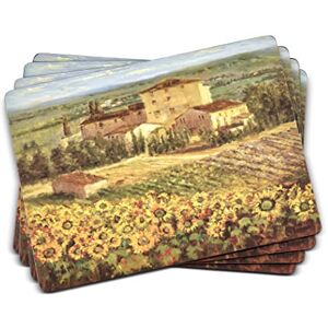 Pimpernel Tuscany Placemats - Set of 4 Rectangular Cork Backed Dining Mats with Pimpernel Tuscany Placemats - Set of 4 Rectangular Cork Backed Dining Mats with