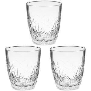 3-Piece Bormioli Rocco Dedalo 26cl Liquor Whiskey Glass Set Crystal Cut Design 3-Piece Bormioli Rocco Dedalo 26cl Liquor Whiskey Glass Set Crystal Cut Design