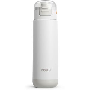 Zoku Stainless Steel Water Bottle, 16.9 fl oz (500 ml), Double Wall - White Zoku Stainless Steel Water Bottle, 16.9 fl oz (500 ml), Double Wall - White