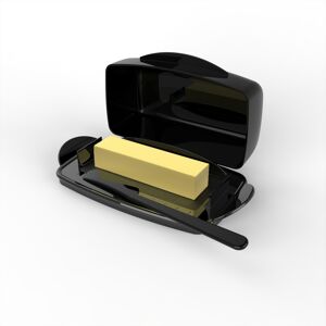 SOUL CREAT (Black) Flip Top Butter Dish With Spreader - Butter Saving Container For Counter SOUL CREAT (Black) Flip Top Butter Dish With Spreader - Butter Saving Container For Counter