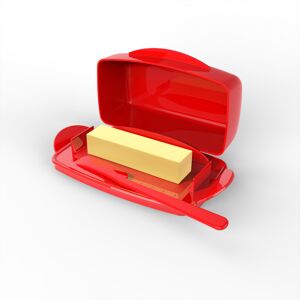 SOUL CREAT (Red) Flip Top Butter Dish With Spreader - Butter Saving Container For Counterto SOUL CREAT (Red) Flip Top Butter Dish With Spreader - Butter Saving Container For Counterto