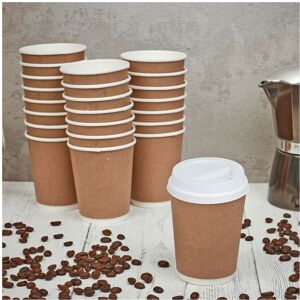 URBN Living (100) 8oz Double Wall Takeaway Coffee Cups with Sip Lids URBN Living (100) 8oz Double Wall Takeaway Coffee Cups with Sip Lids