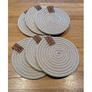 OMS home store (Natural, Round Coasters) Set of 6 Placemats/Coasters Woven Hand Made Knit OMS home store (Natural, Round Coasters) Set of 6 Placemats/Coasters Woven Hand Made Knit