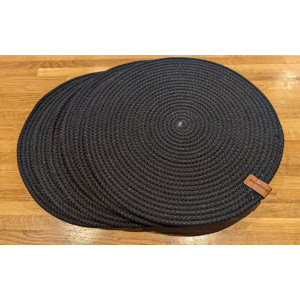 OMS home store (Black, Round Placemats) Set of 6 Placemats/Coasters Woven Hand Made Knit OMS home store (Black, Round Placemats) Set of 6 Placemats/Coasters Woven Hand Made Knit