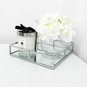 RA-HOMESTORE® New 20cm Decorative Square Silver Chrome Mirrored Tray RA-HOMESTORE® New 20cm Decorative Square Silver Chrome Mirrored Tray