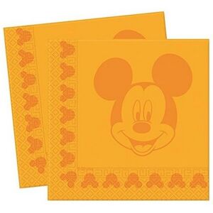 Disney Mickey Mouse Napkins - 20 Pack - Face, Logo - Yellow Disney Mickey Mouse Napkins - 20 Pack - Face, Logo - Yellow