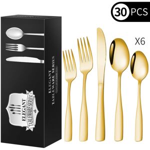 Irich Stainless steel knife and fork 30pcs tableware set gold Irich Stainless steel knife and fork 30pcs tableware set gold