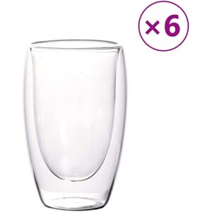 vidaXL Double Wall Glass Cups Coffee Mug Tea Cup Coffee Cups 6 pcs 450 ml vidaXL Double Wall Glass Cups Coffee Mug Tea Cup Coffee Cups 6 pcs 450 ml