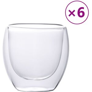 vidaXL Double Wall Glass Cups Coffee Mug Tea Cup Coffee Cups 6 pcs 250 ml vidaXL Double Wall Glass Cups Coffee Mug Tea Cup Coffee Cups 6 pcs 250 ml
