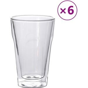 vidaXL Double Wall Glass Cups Coffee Mug Tea Cup Coffee Cups 6 pcs 450 ml vidaXL Double Wall Glass Cups Coffee Mug Tea Cup Coffee Cups 6 pcs 450 ml