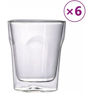 vidaXL Double Wall Glass Cups Coffee Mug Tea Cup Coffee Cups 6 pcs 250 ml vidaXL Double Wall Glass Cups Coffee Mug Tea Cup Coffee Cups 6 pcs 250 ml
