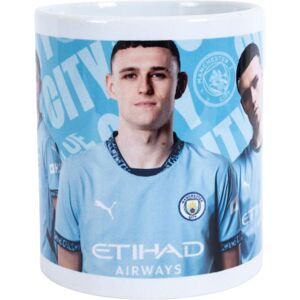 Manchester City FC Phil Foden Mug - 315ml Ceramic, Crest Design with Repeat Prin Manchester City FC Phil Foden Mug - 315ml Ceramic, Crest Design with Repeat Prin