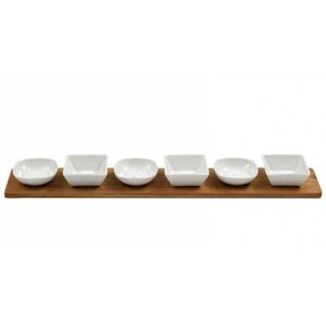 Sifcon-International-plc 6pc Tapas Set with Acacia Wood Tray Sifcon-International-plc 6pc Tapas Set with Acacia Wood Tray