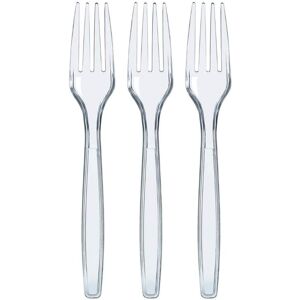 YOHOU Heavyweight Clear Plastic Forks - 100 Count, BPA-Free Disposable Cutlery for Par YOHOU Heavyweight Clear Plastic Forks - 100 Count, BPA-Free Disposable Cutlery for Par