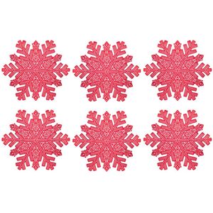 YöL Set Of 6 Snowflake Placemats PVC Christmas Table Protector Round Wedding, Dinne YöL Set Of 6 Snowflake Placemats PVC Christmas Table Protector Round Wedding, Dinne