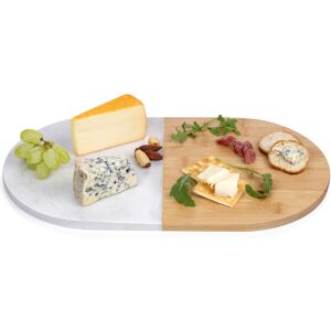 URBN Living (Set of 1 ) Marble & Bamboo Oval Serving Platter Cheese Board URBN Living (Set of 1 ) Marble & Bamboo Oval Serving Platter Cheese Board