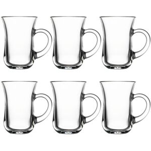 Queensway Home & Dinning 145ml 6 Pieces Clear Glass Tea Coffee Glasses Handled Mugs Gift Set Queensway Home & Dinning 145ml 6 Pieces Clear Glass Tea Coffee Glasses Handled Mugs Gift Set