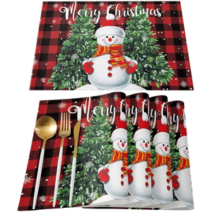 Hearttwo Christmas Placemats Set of 4 Xmas Tree Red Buffalo Plaid Place Mats Hearttwo Christmas Placemats Set of 4 Xmas Tree Red Buffalo Plaid Place Mats