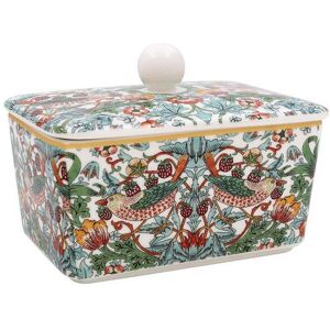 Lesser & Pavey Strawberry Thief Butter Dish Ceramic Multi Colour with Lid Dishwasher Safe 14.5x Lesser & Pavey Strawberry Thief Butter Dish Ceramic Multi Colour with Lid Dishwasher Safe 14.5x