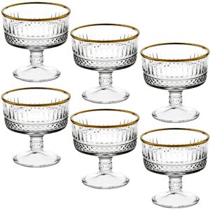 Queensway Home & Dinning (6) Glass Dessert Bowls Ice Cream Sundae Fruit Cocktail Pudding Footed Dessert C Queensway Home & Dinning (6) Glass Dessert Bowls Ice Cream Sundae Fruit Cocktail Pudding Footed Dessert C