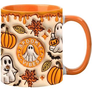 Aihontai 3D Halloween Coffee Cup Ceramic Espresso Cup With Handle 350Ml Spooky Aihontai 3D Halloween Coffee Cup Ceramic Espresso Cup With Handle 350Ml Spooky