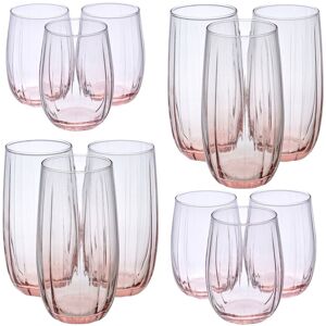 Queensway Home & Dinning (12 Pcs 380ml + 500ml Pink) Linka Coloured Glasses Tall & Short Cocktail Tumbler Queensway Home & Dinning (12 Pcs 380ml + 500ml Pink) Linka Coloured Glasses Tall & Short Cocktail Tumbler