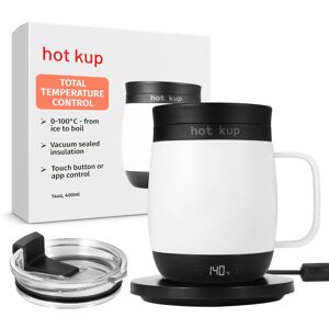 Unbranded (White) Self-heating smart mug with optional portable power base - insulated tra Unbranded (White) Self-heating smart mug with optional portable power base - insulated tra